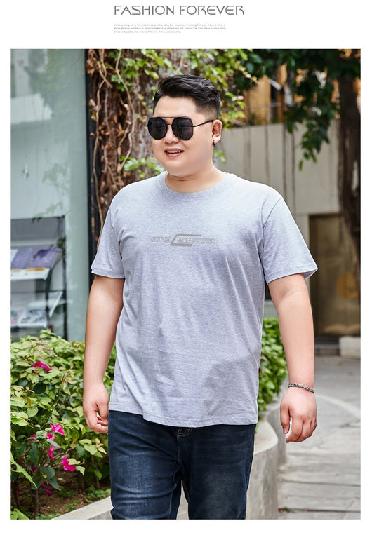 Camiseta de Algodón para Hombre Talla Grande - Cuello Redondo Manga Corta - Image 29