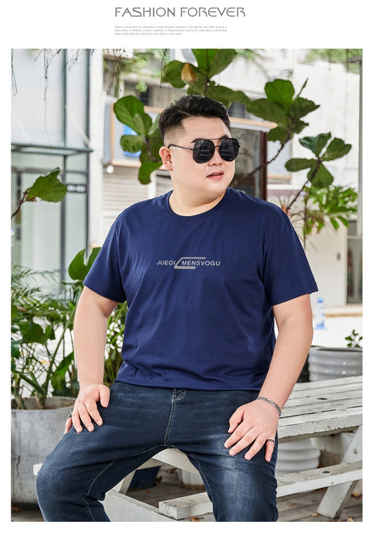 Camiseta de Algodón para Hombre Talla Grande - Cuello Redondo Manga Corta - Image 36