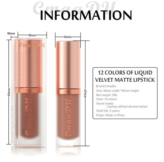 Labial Velvet Mate 12 Colores - Larga Duración Sin Transferencia - Image 33