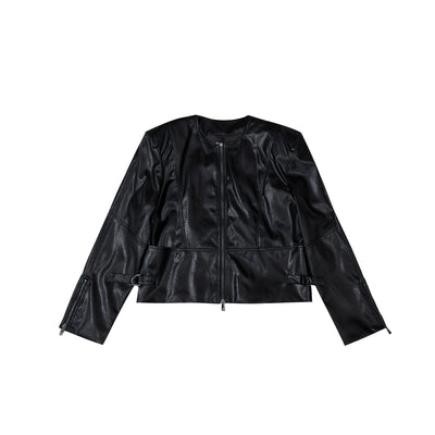 Abrigo de Cuero para Hombre con Hombros Acolchados Texturizados - Image 20