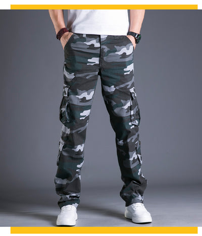 Pantalones Cargo Sueltos de Algodón con Múltiples Bolsillos - Camuflaje Hombre Talla Grande - Image 18