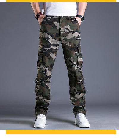 Pantalones Cargo Sueltos de Algodón con Múltiples Bolsillos - Camuflaje Hombre Talla Grande - Image 23