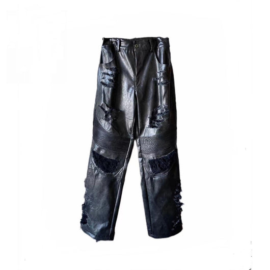 Pantalones de Cuero con Efecto Vintage Desgastado - Image 17