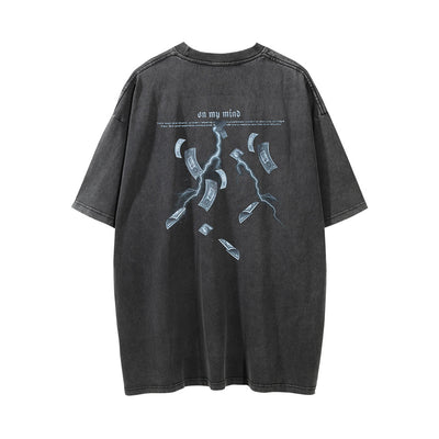 Camiseta Estampada Lavada y Desgastada para Hombre - Image 29