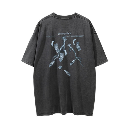 Camiseta Estampada Lavada y Desgastada para Hombre - Image 29