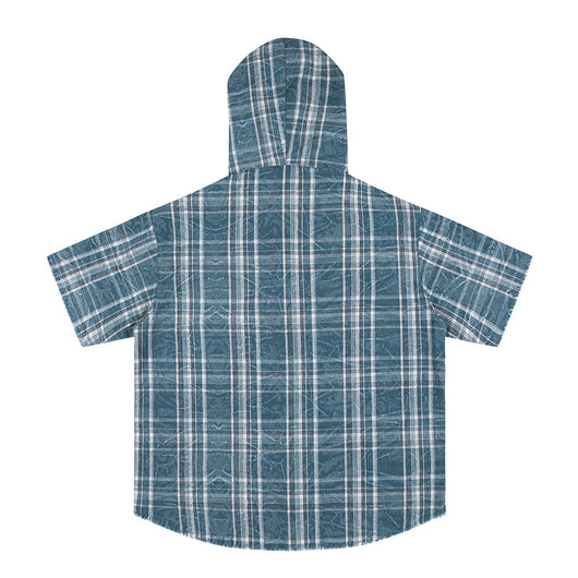 Camisa Casual Hombre Verano Cuadros Manga Corta Diseño Desgastado - Image 22
