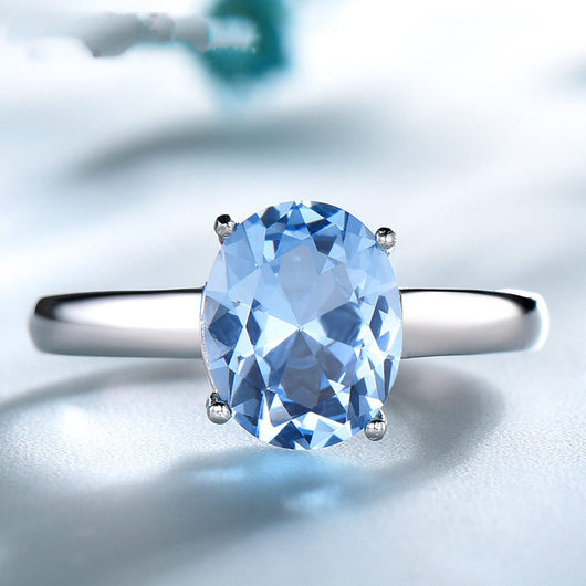Anillo de Plata Esterlina 925 con Topacio Azul - Joya Romántica para Mujer - Image 10