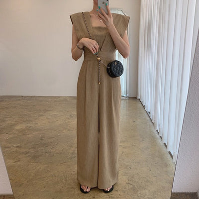 Jumpsuit Retro de Cuello Cuadrado y Cintura Alta para Mujer - Image 30
