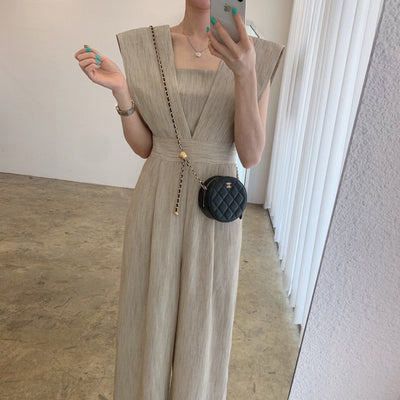 Jumpsuit Retro de Cuello Cuadrado y Cintura Alta para Mujer - Image 38
