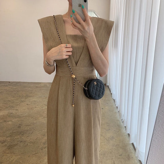 Jumpsuit Retro de Cuello Cuadrado y Cintura Alta para Mujer - Image 39