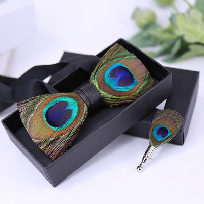 Corbatín de Moño Pavo Real con Ojos Grandes - Azul Plumas - Image 27