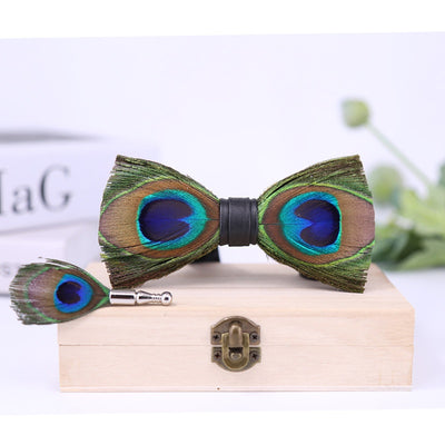 Corbatín de Moño Pavo Real con Ojos Grandes - Azul Plumas - Image 31