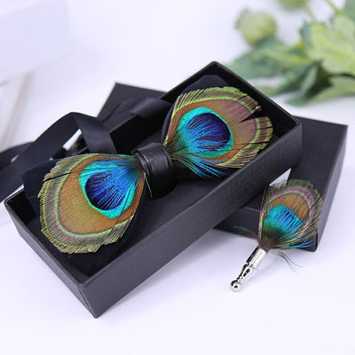 Corbatín de Moño Pavo Real con Ojos Grandes - Azul Plumas - Image 33