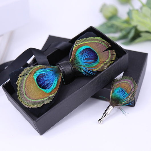 Corbatín de Moño Pavo Real con Ojos Grandes - Azul Plumas - Image 33