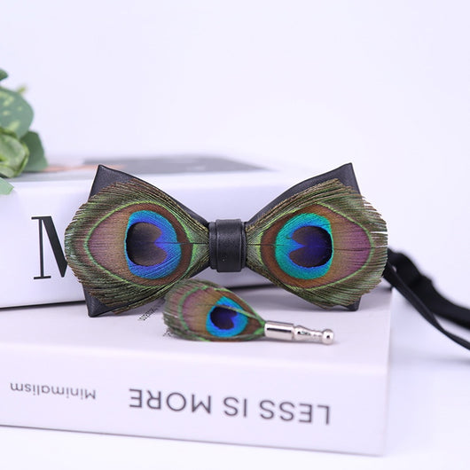 Corbatín de Moño Pavo Real con Ojos Grandes - Azul Plumas - Image 37
