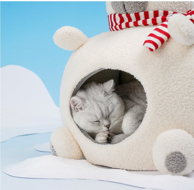 Casa Cama Térmica para Mascotas - Diseño Oso Polar 4 Estaciones - Image 20