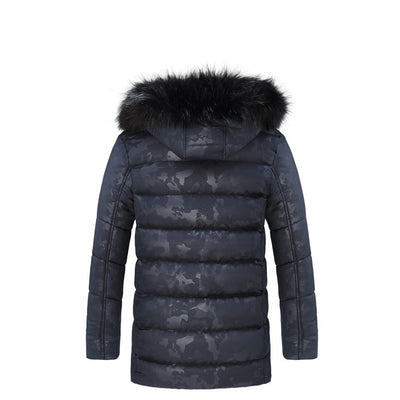 Chaqueta de Invierno Acolchada para Hombre con Cuello de Pelo Estilo Británico - Image 18