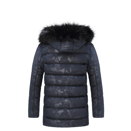Chaqueta de Invierno Acolchada para Hombre con Cuello de Pelo Estilo Británico - Image 18