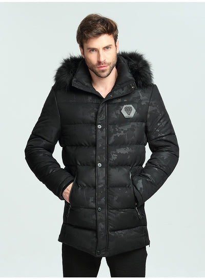 Chaqueta de Invierno Acolchada para Hombre con Cuello de Pelo Estilo Británico - Image 20