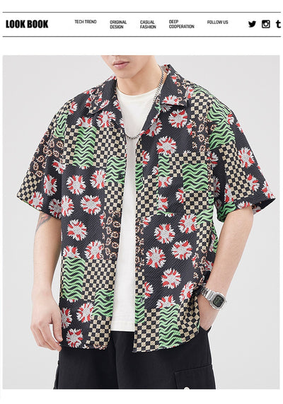 Camisa Hawaiana Retro Seersucker de Manga Corta para Hombre - Image 14