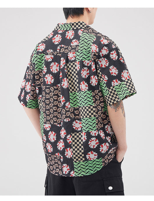 Camisa Hawaiana Retro Seersucker de Manga Corta para Hombre - Image 17