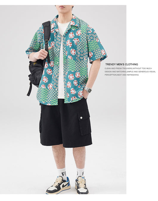 Camisa Hawaiana Retro Seersucker de Manga Corta para Hombre - Image 18