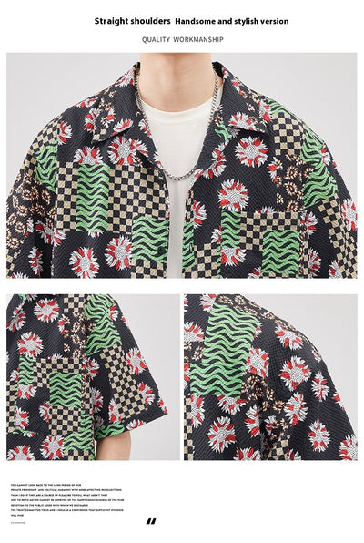 Camisa Hawaiana Retro Seersucker de Manga Corta para Hombre - Image 19