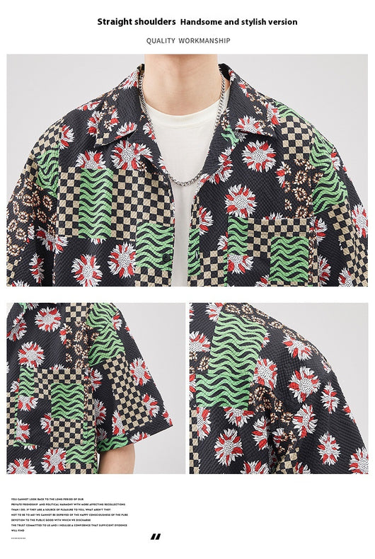 Camisa Hawaiana Retro Seersucker de Manga Corta para Hombre - Image 19