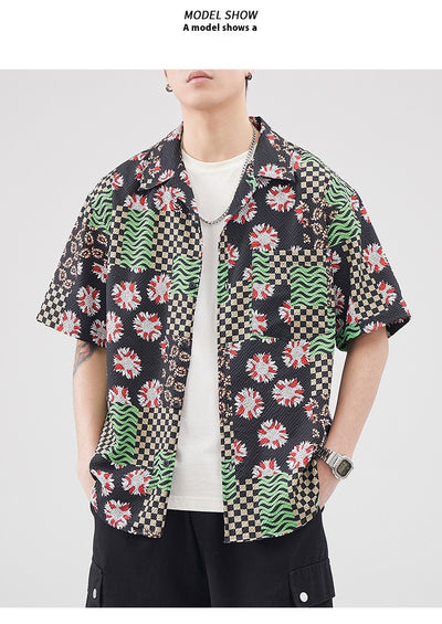 Camisa Hawaiana Retro Seersucker de Manga Corta para Hombre - Image 21