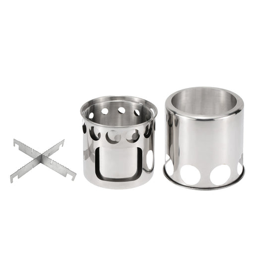 Estufa Portátil de Camping con Quemador de Leña y Olla de Acero Inoxidable - Image 8