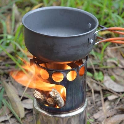 Estufa Portátil de Camping con Quemador de Leña y Olla de Acero Inoxidable - Image 12
