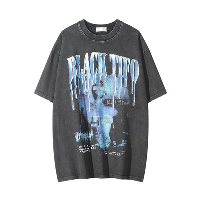 Camiseta Estampado Derretido Manga Corta para Hombre - Image 31