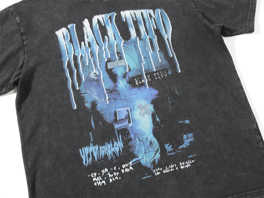 Camiseta Estampado Derretido Manga Corta para Hombre - Image 34