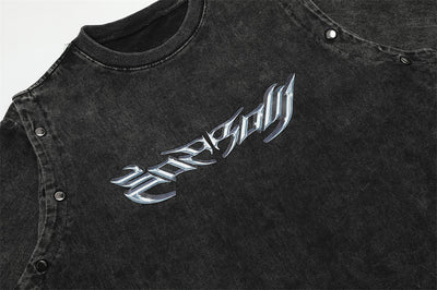 Playera Personalizada Punk con Letras para Hombre - Image 17