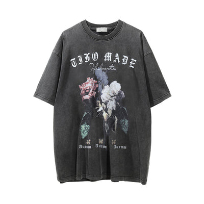 Camiseta Estampado Floral Desgastada para Hombre - Image 20