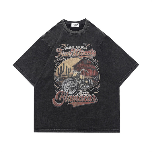 Camiseta Manga Corta con Estampado Retro Paisajista para Hombre - Image 23