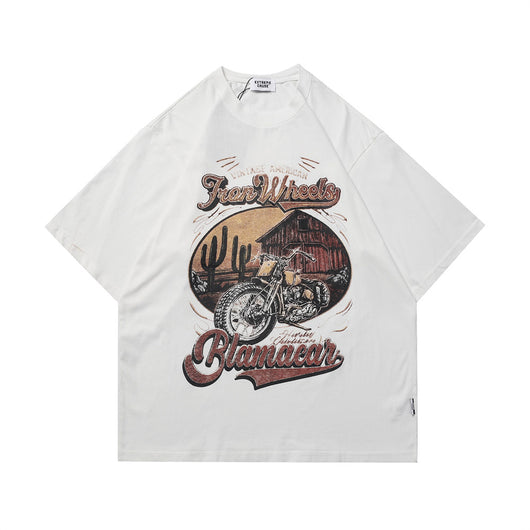 Camiseta Manga Corta con Estampado Retro Paisajista para Hombre - Image 31