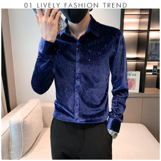 Camisa de Negocios Casual para Hombre con Detalles Brillantes - Image 27