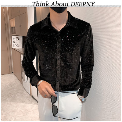 Camisa de Negocios Casual para Hombre con Detalles Brillantes - Image 34