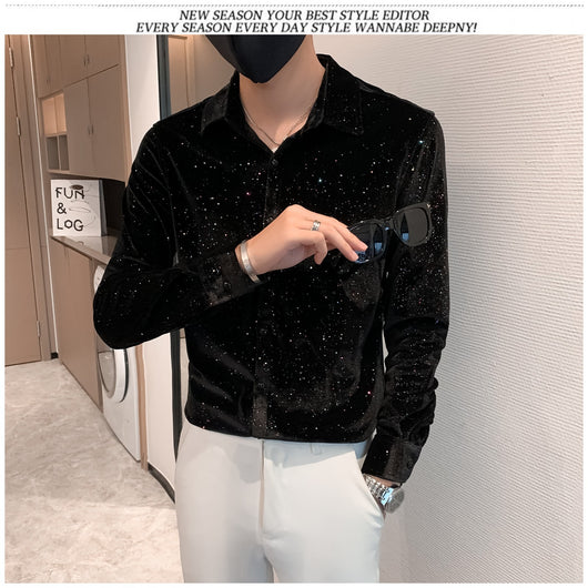 Camisa de Negocios Casual para Hombre con Detalles Brillantes - Image 35