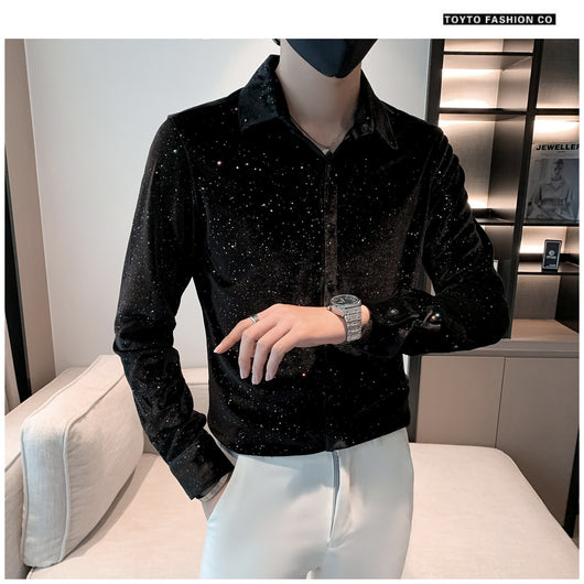 Camisa de Negocios Casual para Hombre con Detalles Brillantes - Image 38