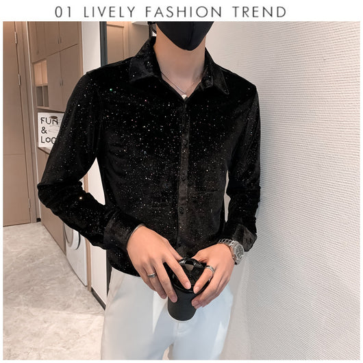 Camisa de Negocios Casual para Hombre con Detalles Brillantes - Image 41
