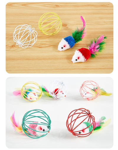 Juguete Interactivo para Gatos con Ratón de Lacado y Jaula de Alambre - Image 15