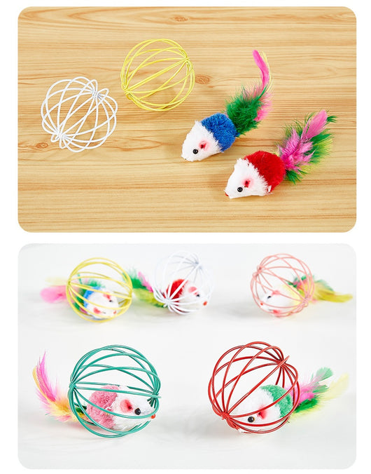 Juguete Interactivo para Gatos con Ratón de Lacado y Jaula de Alambre - Image 15