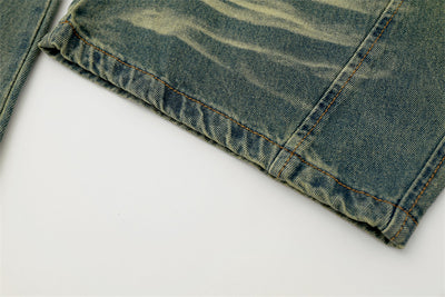 Pantalones Denim Harlan Patchwork Azul y Amarillo Desteñido - Image 21