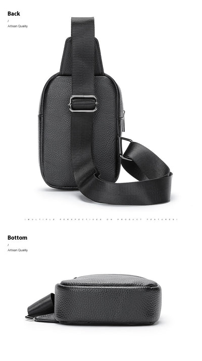 Bolsa de Pecho Crossbody de Cuero Genuino para Hombre - Funcional y Versátil - Image 33