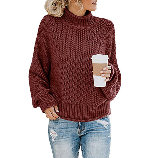 Suéter de Cuello Alto Tejido para Mujer - Abrigo Casual de Invierno - Image 37