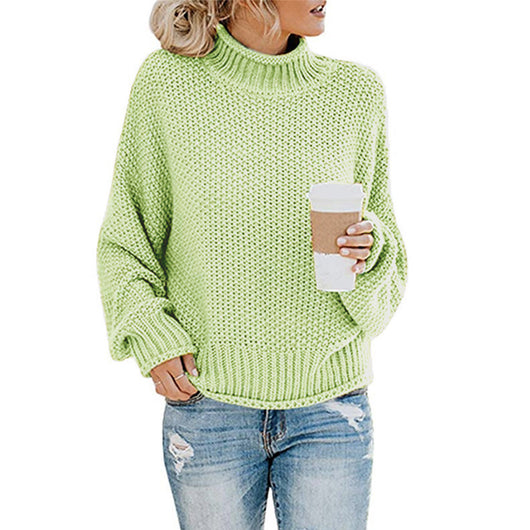 Suéter de Cuello Alto Tejido para Mujer - Abrigo Casual de Invierno - Image 40