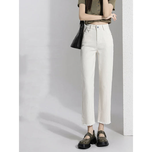 Pantalones Denim Crema Tobilleros para Mujer - Image 17