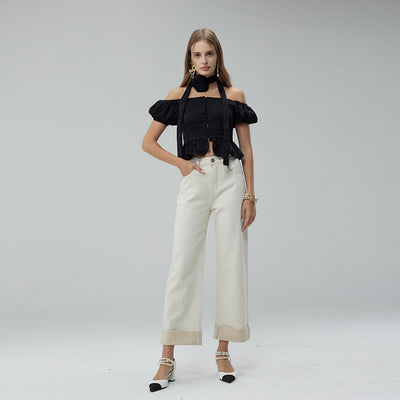 Pantalones Anchos Cropped para Mujer - Estilo Moderno y Versátil - Image 14